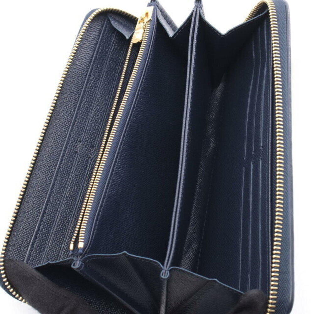Louis Vuitton Zippy Wallet Jacquard Long Leather White Navy Blue - Picture 3 of 6